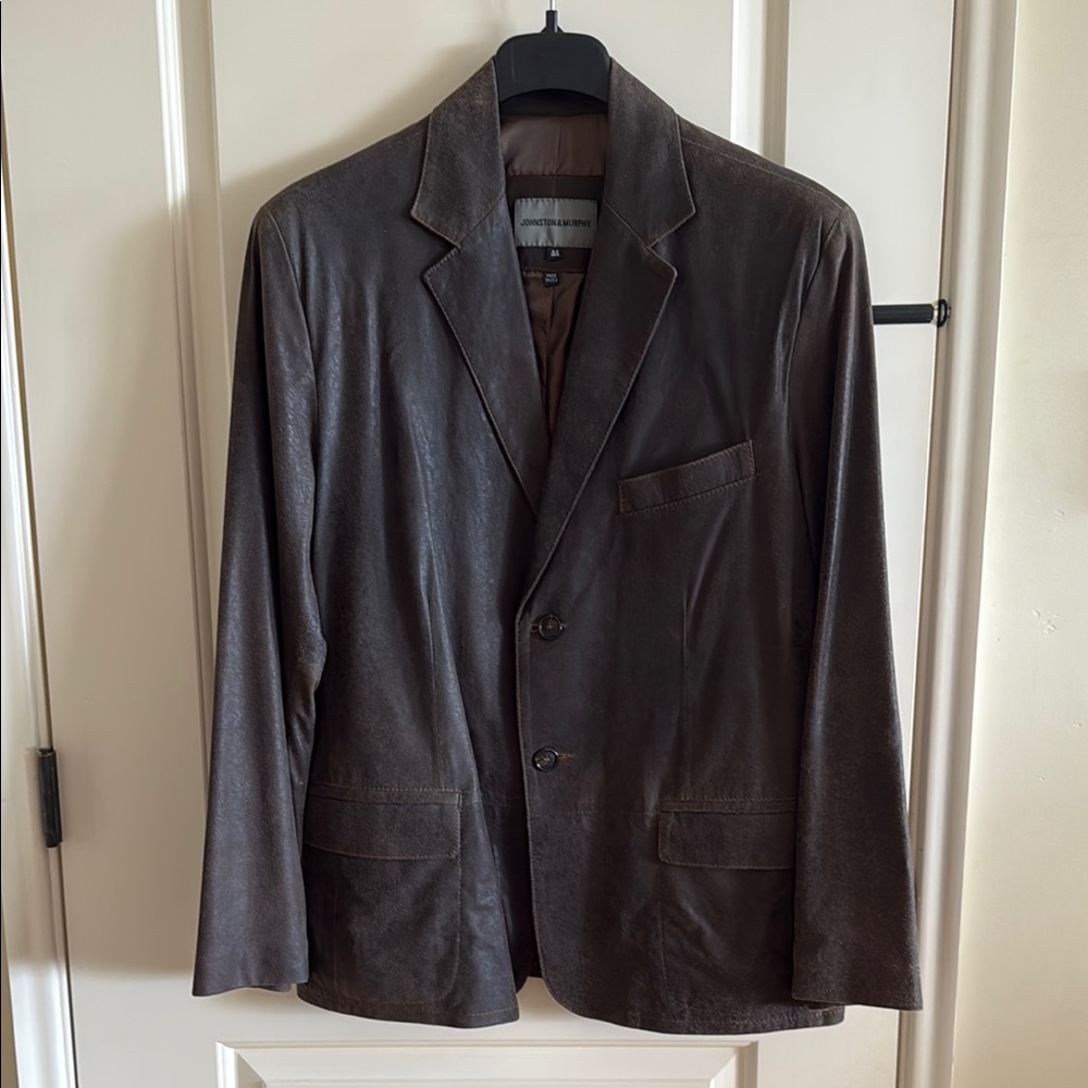Johnston & Murphy Brown Leather Sport Coat Tailored Design